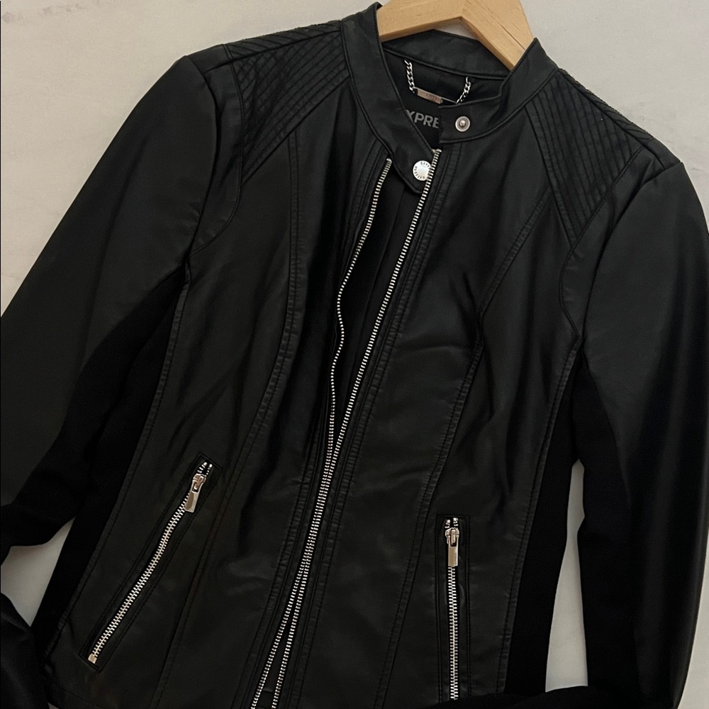 Express Black Leather Jacket for Women